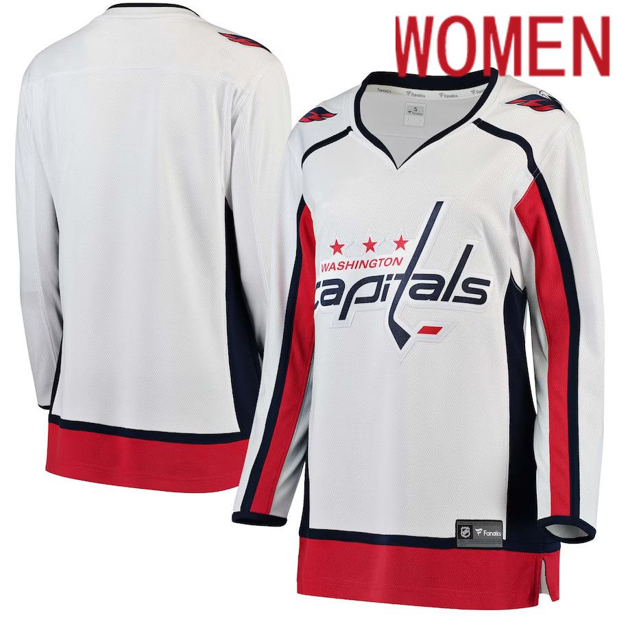 Women Washington Capitals Fanatics Branded White Away Breakaway NHL Jersey->women nhl jersey->Women Jersey